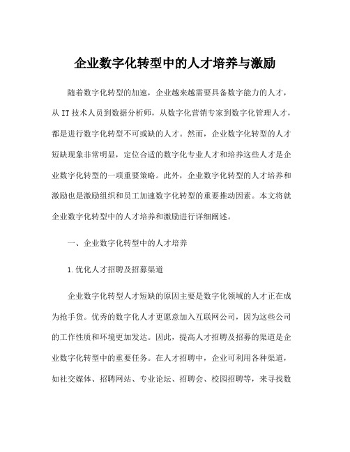 企业数字化转型中的人才培养与激励