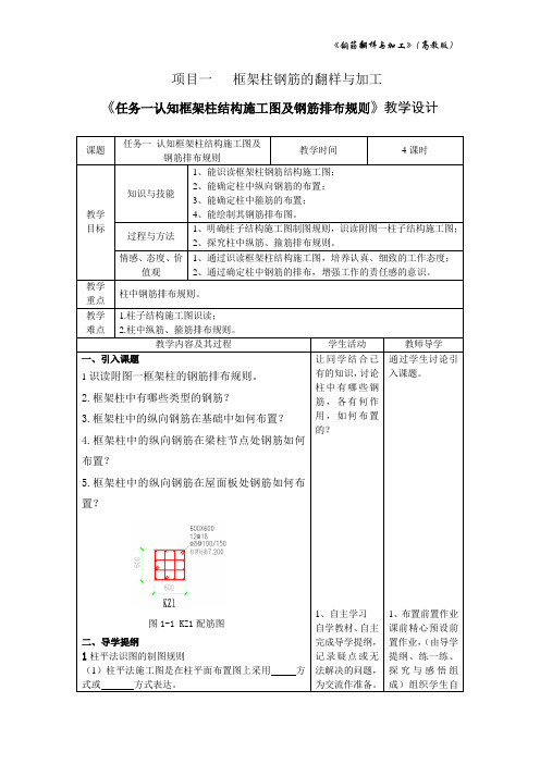 1.1 认知框架柱结构施工图及钢筋排布规则