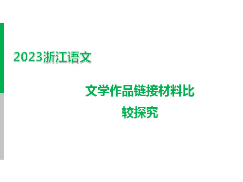 2023 浙江中考语文 一轮复习 阅读 专题一 文学作品阅读  文学作品链接材料比较探究