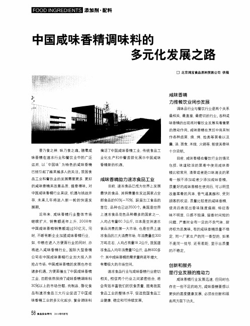 中国咸味香精调味料的多元化发展之路