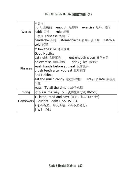 朗文新派少儿英语巩固级知识点