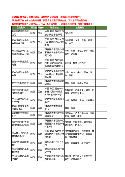 新版陕西省西安座垫工商企业公司商家名录名单联系方式大全47家