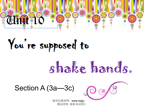 Unit 10 You are supposed to shake hands.( Section A 3a-3c)课件