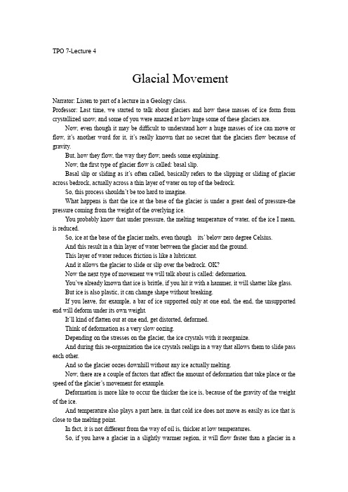 TPO 7-Lecture 4 Glacial Movement