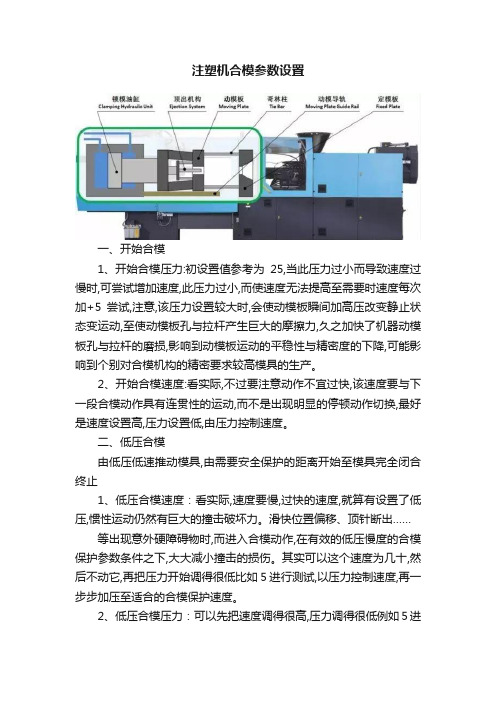 注塑机合模参数设置