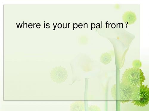 where is your pen pal from