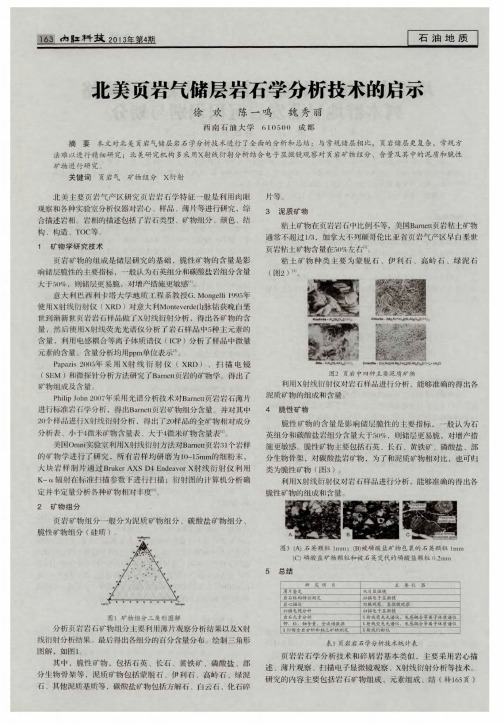 北美页岩气储层岩石学分析技术的启示