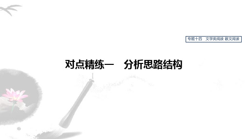 2020版高考语文新增分大一轮(人教通用版)课件:专题十四 文学类阅读散文阅读对点精练一