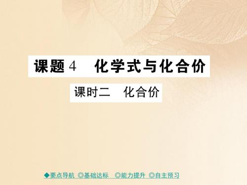 2017秋九年级化学上册 第4单元 课题4 化学式和化合价 课时2 化合价课件 (新版)新人教版