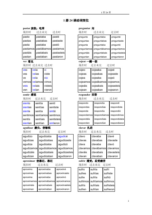 现代西班牙语第1册24课动词变位