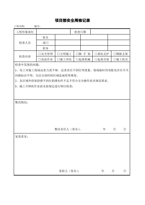 安全周检记录样本4- 4