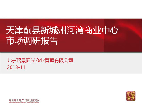 2013年11月天津蓟县新城州河湾商业中心市场调研报告