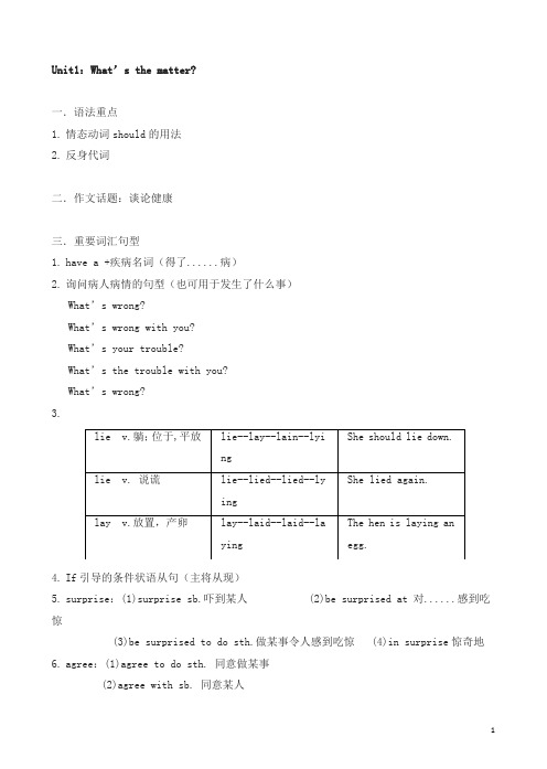 初二(人教版)八年级下英语期中复习:知识点讲义(unit1-unit5)