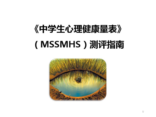 中学生心理健康量表(MSSMHS)测评指南课件