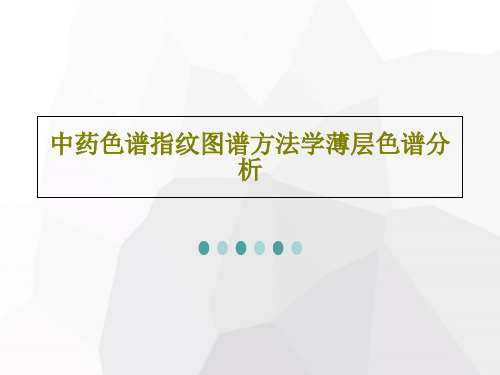 中药色谱指纹图谱方法学薄层色谱分析PPT文档45页