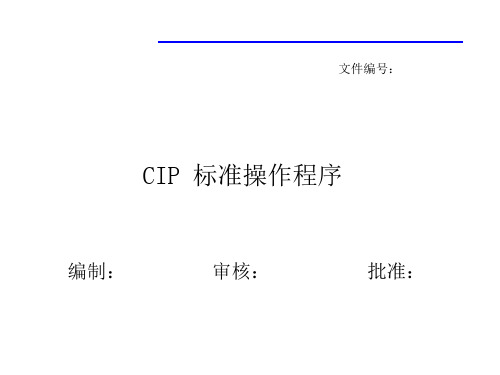 CIP 标准操作程序