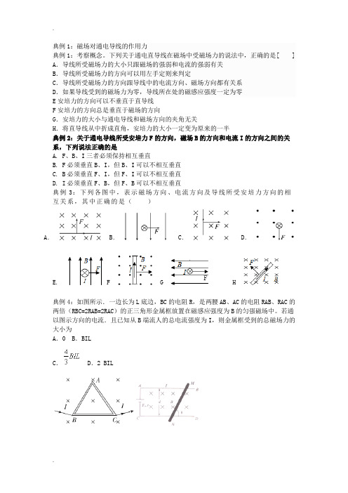 通电导线在磁场中受力的典型例题(练习版)