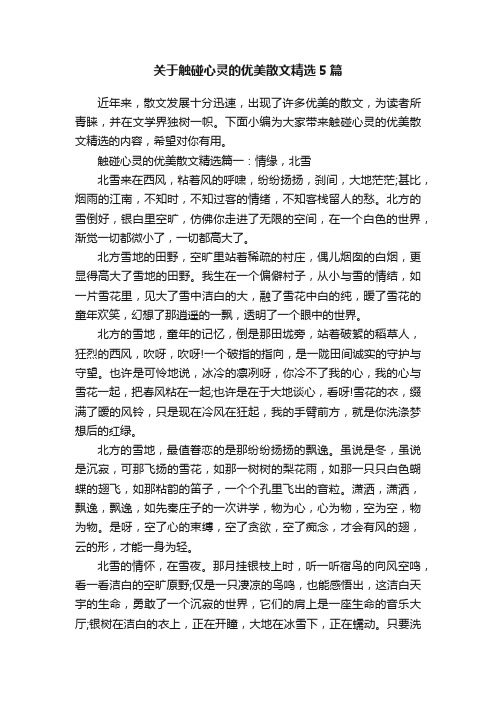 关于触碰心灵的优美散文精选5篇