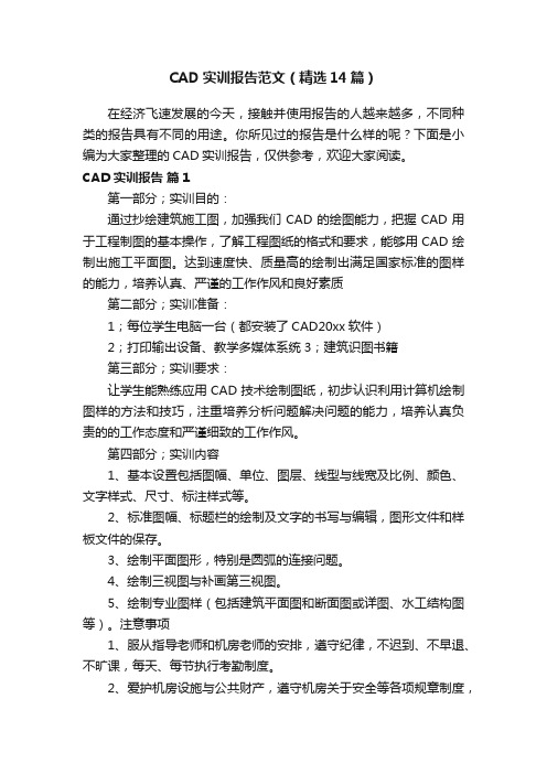 CAD实训报告范文（精选14篇）