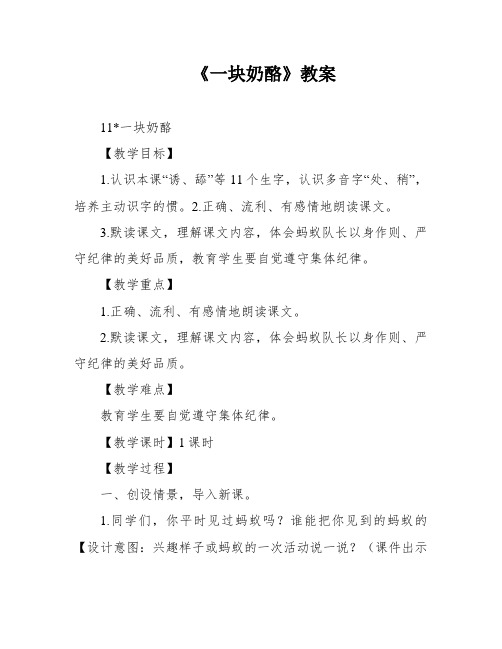 《一块奶酪》教案