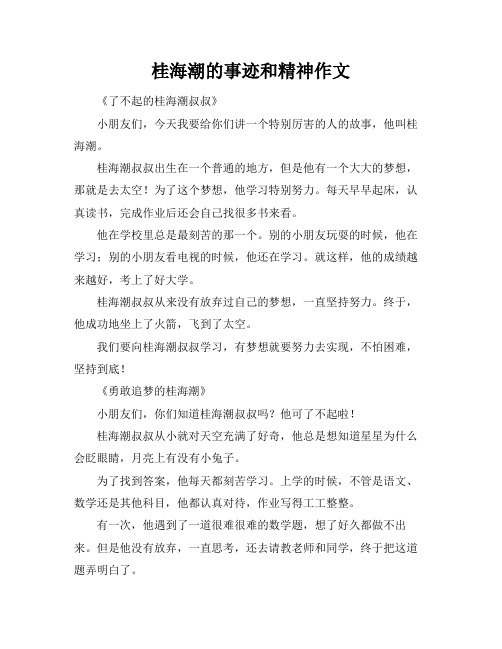 桂海潮的事迹和精神作文