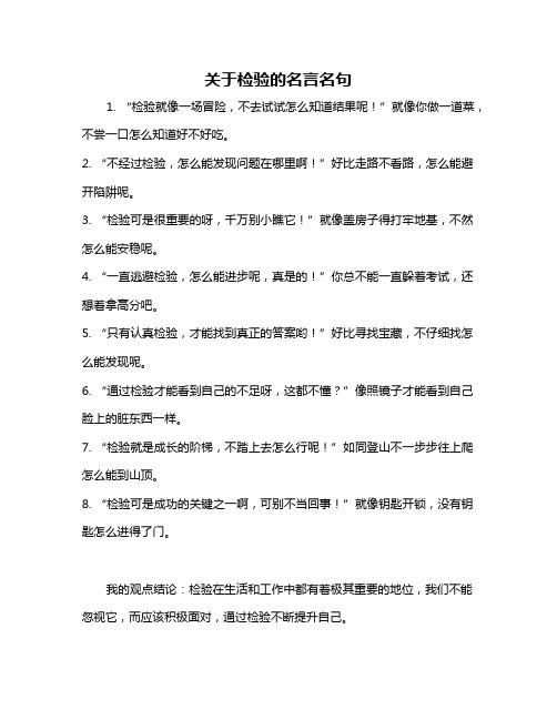 关于检验的名言名句