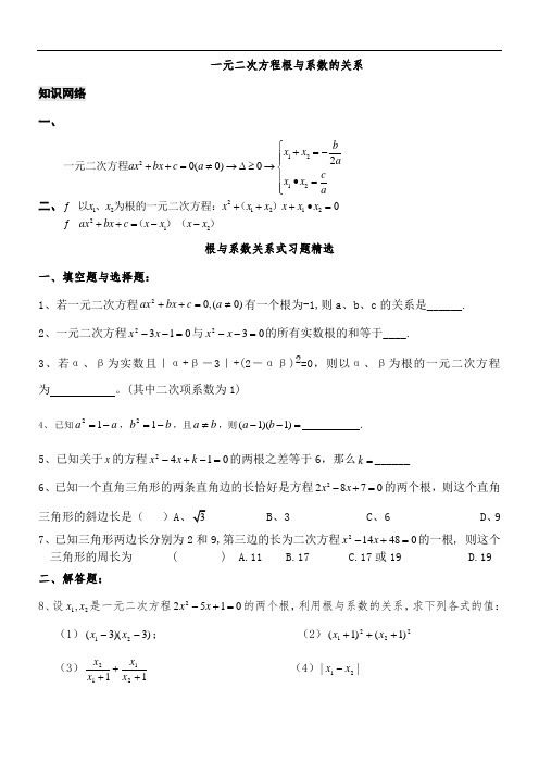 根与系数关系式习题