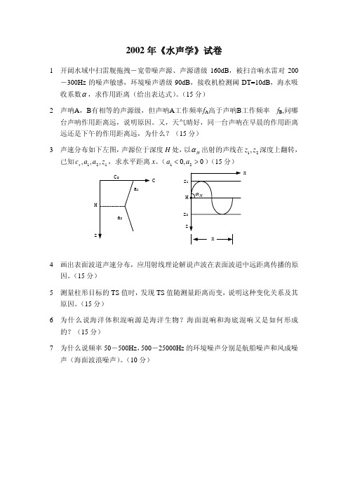 水声学试卷及答案