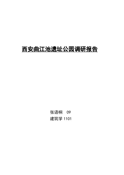 西安曲江池遗址公园调研报告