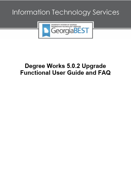 Degree Works 5.0.2 Upgrade Functional User Guide a