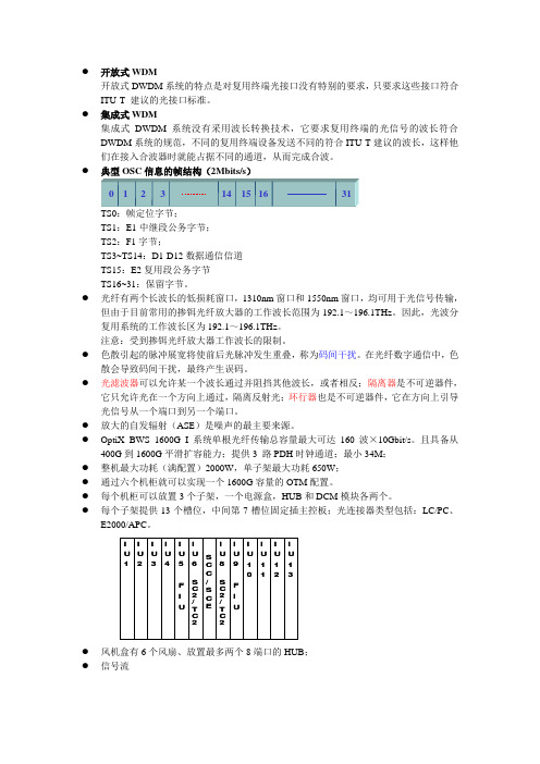 DWDM知识总结