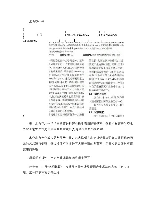 水力空化对水中微生物杀灭效果评价.