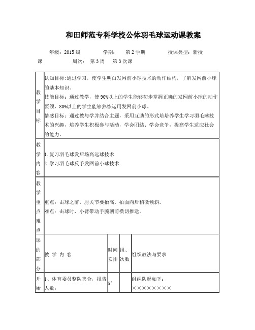 第3周发球技术(发网前小球)