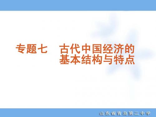 2012年高考专题复习专题7-古代中国经济的基本结构与特点-历史-新课标-人民版