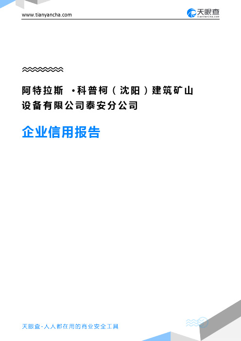 阿特拉斯·科普柯(沈阳)建筑矿山设备有限公司泰安分公司企业信用报告-天眼查