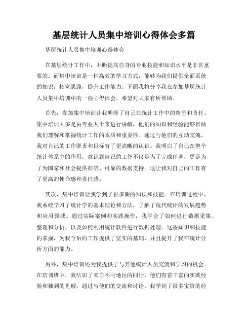 基层统计人员集中培训心得体会多篇