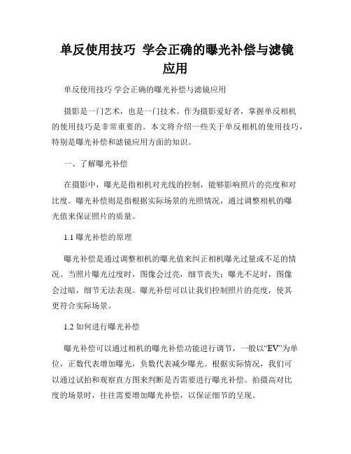  单反使用技巧  学会正确的曝光补偿与滤镜应用