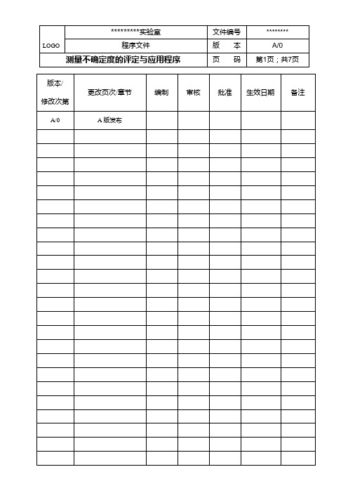 测量不确定度评定与应用程序