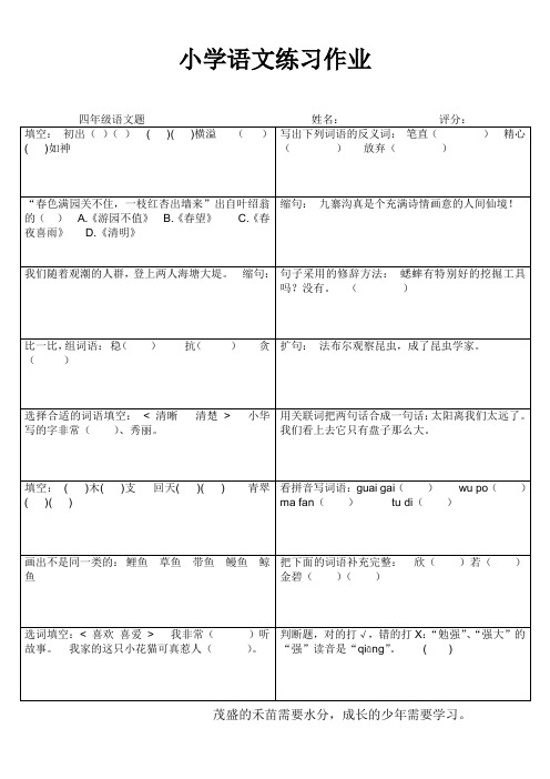 小学语文练习作业大仓库61