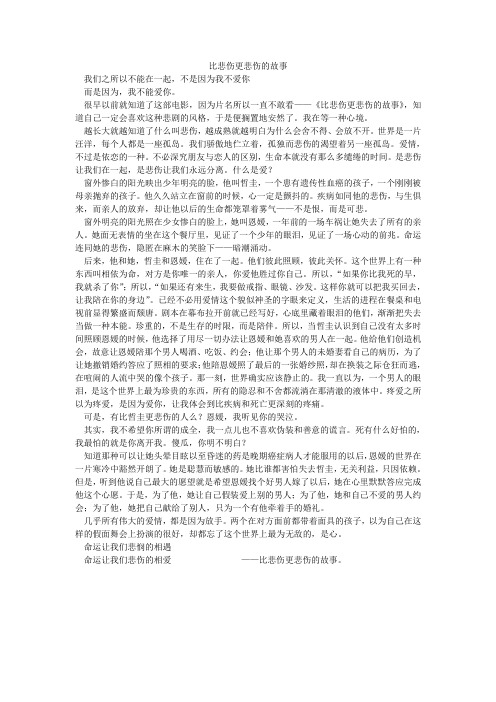 比悲伤更悲伤的故事