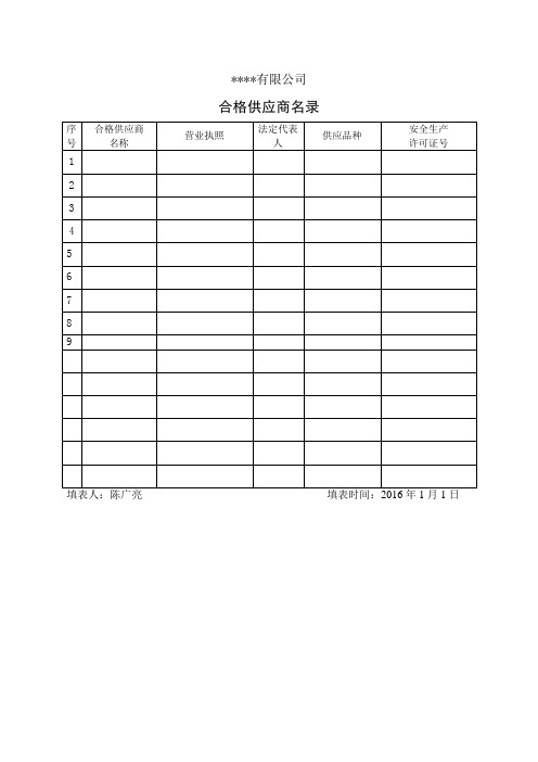 3.8供应商档案空表