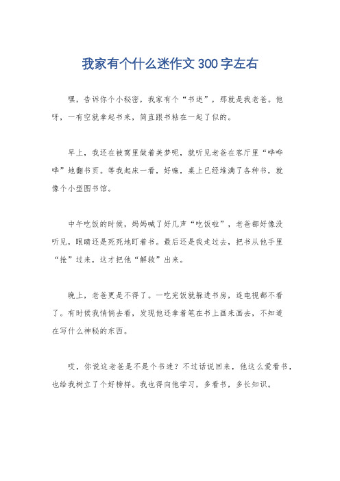 我家有个什么迷作文300字左右