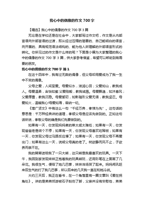 我心中的偶像的作文700字