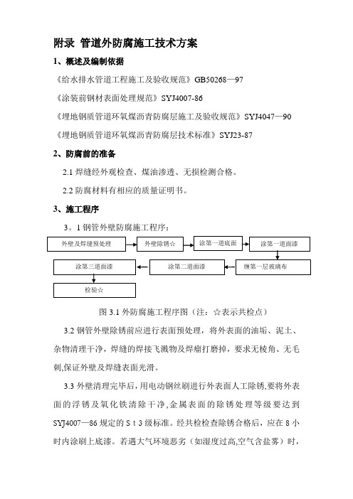 管道防腐施工方案(四油一布)