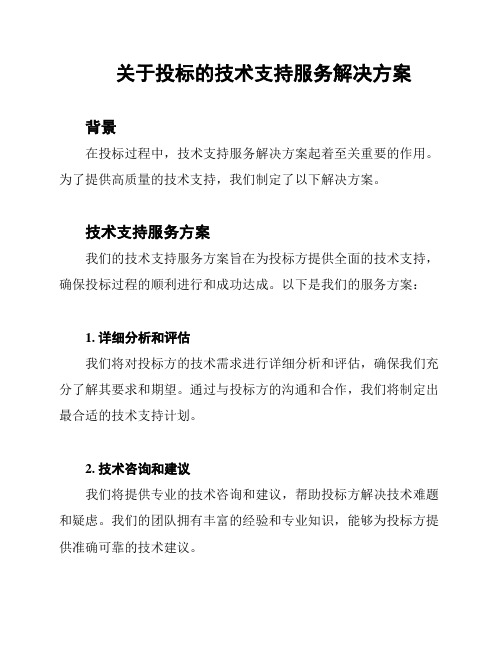 关于投标的技术支持服务解决方案