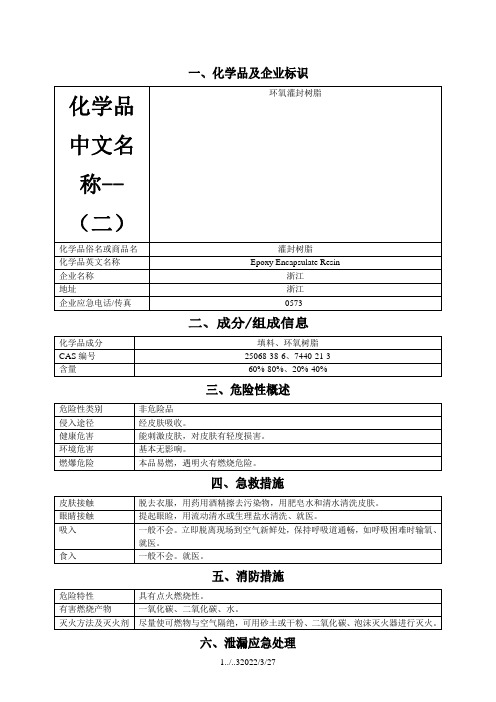 环氧树脂(MSDS)