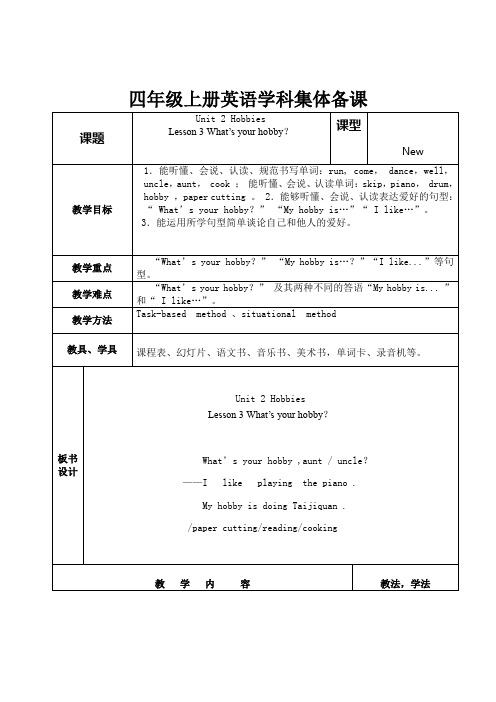 鲁科版英语4上U2L3