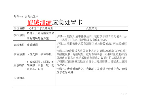 酸碱储罐应急处置卡