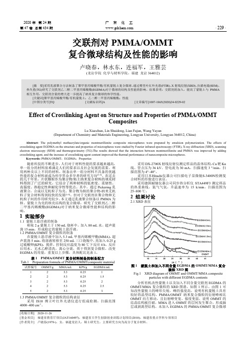 交联剂对PMMAOMMT复合微球结构及性能的影响