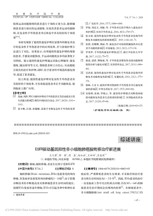 EGFR驱动基因阳性非小细胞肺癌脑转移治疗新进展_王又君